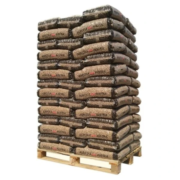 Holzpellets aus naturbelassenem Sägemehl, 990 kg Palette (66 × 15 kg)