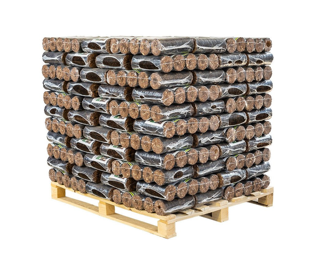 Holzbriketts Hart- und Weichholz-Mix, PEFC, 960 kg Palette (80 Kartons à 12 kg)